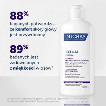 Ducray Kelual Elution, szampon do codziennego stosowania dla skóry głowy skłonnej do łupieżu, 400 ml