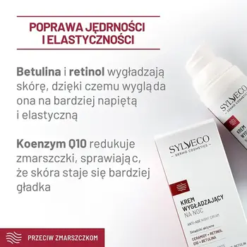 Sylveco Dermo Przeciw zmarszczkom, krem wygładzający na noc, 50 ml