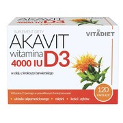 Akavit witamina D3, 4000IU, kapsułki, 120 szt.