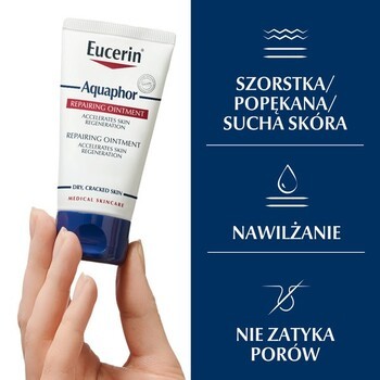 Zestaw 2 x Eucerin Aquaphor, maść regenerująca do skóry suchej, popękanej i podrażnionej + INTENO Soft Care, chusteczki pielęgnacyjne, 10 szt.