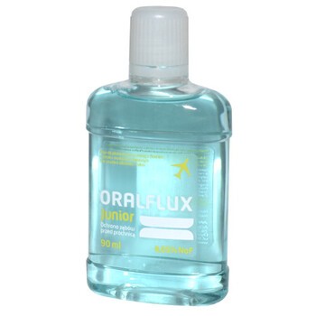 Oralflux, Junior, płyn do płukania jamy ustnej z fluorem, 90 ml