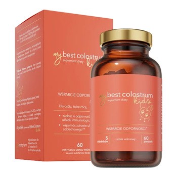 MyBest Colostrum Kids, pastylki, smak wiśniowy, 60 szt.