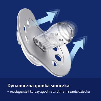 Canpol Lovi, smoczek silikonowy, dynamiczny Night&Day, Girl, 18 m+, 2 szt.