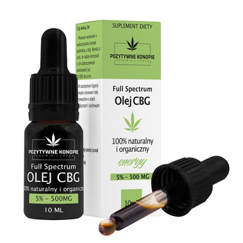 Pozytywne konopie, Olejek konopny CBG 5%, krople, 10 ml