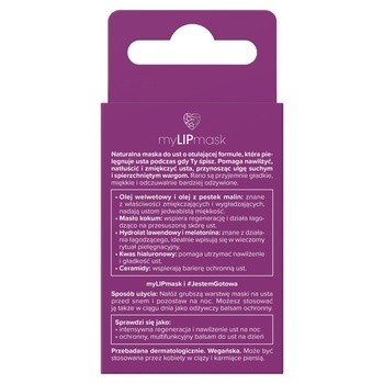 Miya Cosmetics myLIPmask, odżywcza maska do ust na noc, 10 g