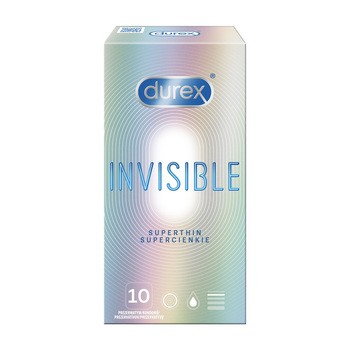 Durex Invisible, prezerwatywa dla większej bliskości, 10 szt.