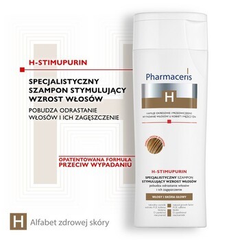 Zestaw Pharmaceris H, specjalistyczny szampon stymulujący wzrost włosów, 250 ml + preparat do intensywnej kuracji stymulującej wzrost włosów, 125 ml