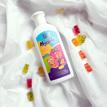 Skarb Matki, 3w1 mydełko dla niemowląt i dzieci o zapachu żelków 1m+, 250 ml