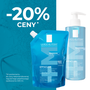La Roche-Posay Effaclar Foaming Gel, żel oczyszczający dla skóry skłonnej do trądziku, uzupełnienie, 400 ml
