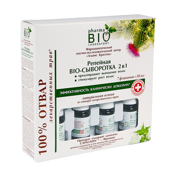Pharma Bio Laboratory Pharma Bio Laboratory, serum łopianowe 2w1 przeciw wypadaniu włosów, 7 x 10 ml — Składniki i ocena