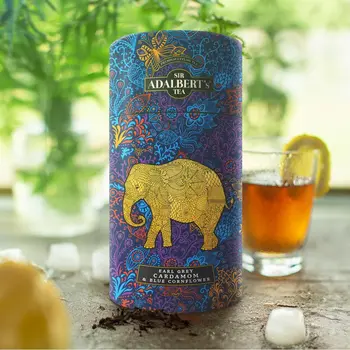 Adalbert's Tea Earl Gre Cardamon & Blue Cornflower, czarna herbata cejlońska Earl Grey z kardamonem i bławatkiem, 100 g