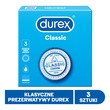 Durex Classic, prezerwatywy ze środkiem nawilżającym, 3 szt.