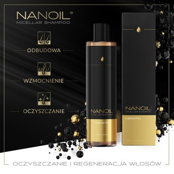Nanoil Keratin Micellar Shampoo, szampon micelarny z keratyną, 300 ml