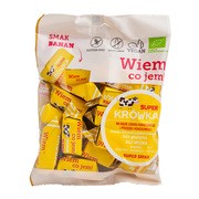 Super Krówka, cukierki krówki smak bananowy bez mleka BIO, 150 g https://azcdn.doz.pl/image/d/product/7f792611-scale-180x180.png