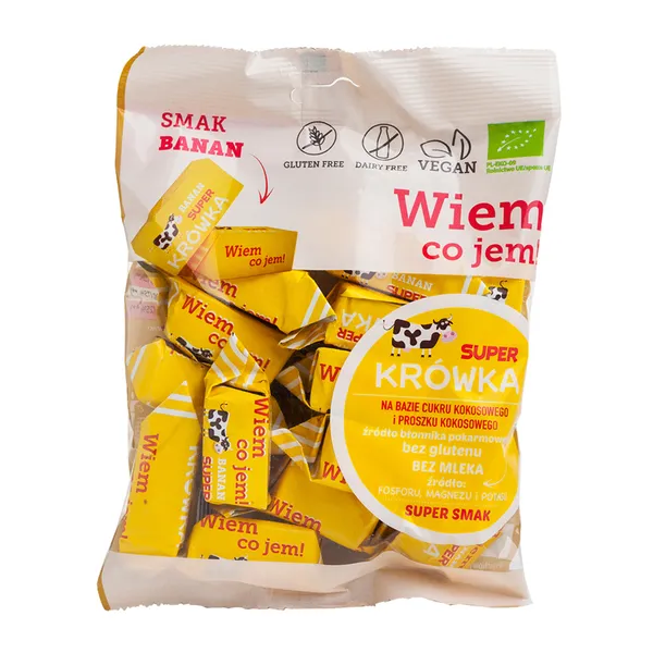 Cukierki krówki smak bananowy bez mleka BIO 150g [Super Krówka] - Super Krówka