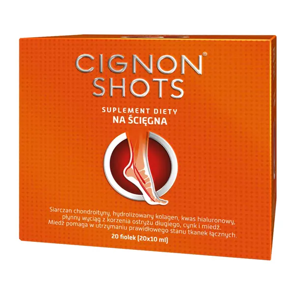 Хондроитин с куркумой Cignon Shots, для сухожилий и суставов, 20 флаконов по 10 мл