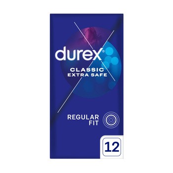 Durex Extra Safe, prezerwatywy powlekane środkiem nawilżającym, 12 szt.