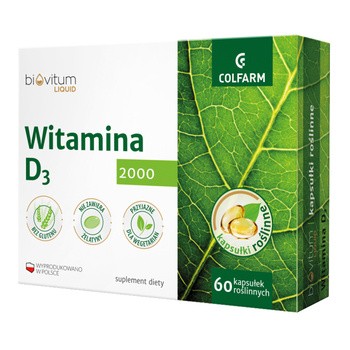 Biovitum Liquid, Witamina D3 2000, kapsułki, 120 szt.