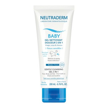 Neutraderm Baby, delikatny żel do mycia 3 w 1, 200 ml