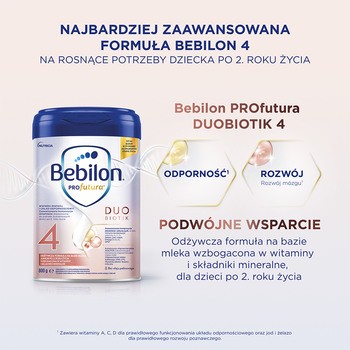 Bebilon PROfutura DUOBIOTIK 4, formuła na bazie mleka po 2. roku życia, proszek, 800 g