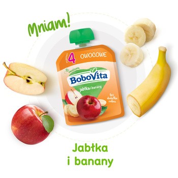 BoboVita, mus jabłka i banany, 4m+, 80 g