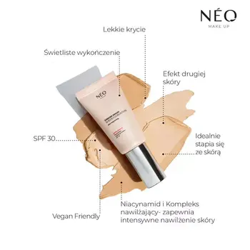 NEO Make Up Intense Serum, podkład nawilżający, 02 IVORY, 30 ml