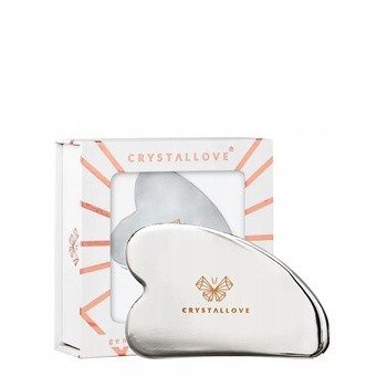 Crystallove, płytka do masażu twarzy gua sha ze stali nierdzewnej, 1 szt.