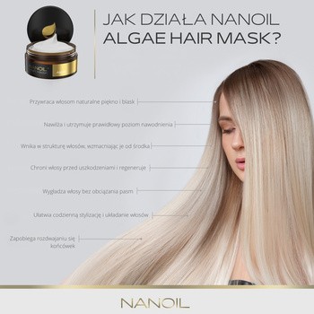 Nanoil Algae Hair Mask, maska do włosów, algi, 300 ml