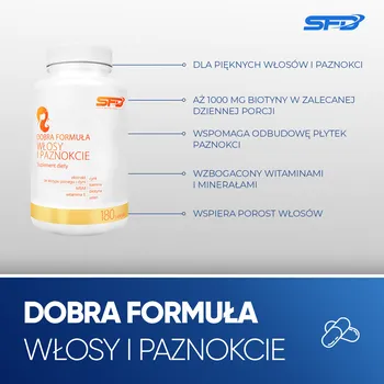 SFD Dobra Formuła Włosy i paznokcie, tabletki, 180 szt.