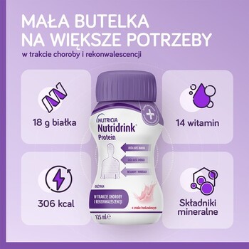 Zestaw 2x Nutridrink Protein, smak neutralny, płyn, 4 x 125 ml