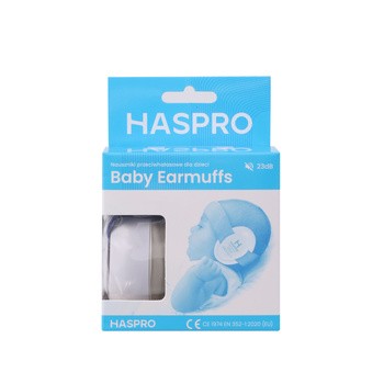 Haspro Baby Earmuffs, nauszniki ochronne dla niemowląt i małych dzieci, niebieskie, 1 szt.