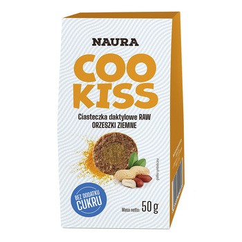 Naura, ciasteczka daktylowe RAW orzeszki ziemne, 50 g