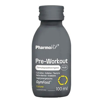 Pharmovit GymFood Pre-Workout Plus, płyn, smak cytrynowy, 100 ml