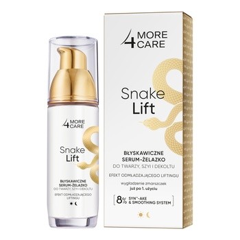 More4Care Snake Lift, błyskawiczne serum-żelazko do twarzy, szyi i dekoltu, 35 ml