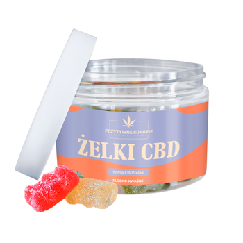 Pozytywne Konopie Żelki CBD 10 mg, żelki, smak słodko-kwaśny, 30 szt.