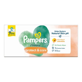 Chusteczki Pampers Harmonie Protect&Care, 9 x 44 szt.