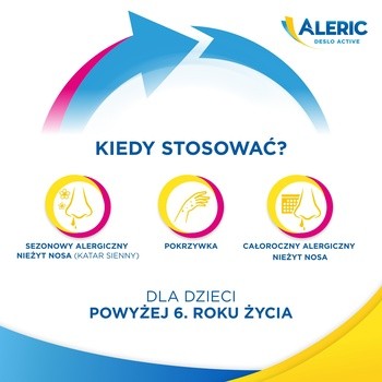 Aleric Deslo Active 2,5mg, 10 tabletek, na alergię i katar sienny dla dzieci