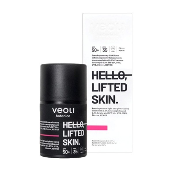 Veoli Botanica Veoli Botanica Hello Lifted Skin, szerokopasmowy lekki krem ochronny przeciw fotostarzeniu, 50 ml — Inhaltsstoffe und Bewertung