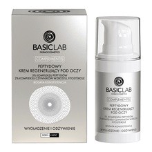 BasicLab Complementis, krem regenerujący pod oczy z kompleksem peptydów, kompleksem czynników wzrostu, fitosterolami o bogatej konsystencji, 15 ml
