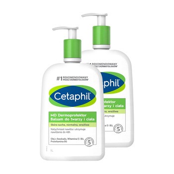 Zestaw 2 x 1 l, Cetaphil MD Dermoprotektor, balsam do twarzy i ciała