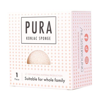 Sister Young, Pura White Konjac Sponge, gąbka do twarzy, 1 szt.