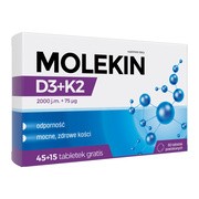 alt Molekin D3 + K2, tabletki powlekane, 60 szt. (45 + 15 szt.)