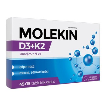 Molekin D3 + K2, tabletki powlekane, 60 szt. (45 + 15 szt.)