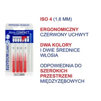 Elgydium Clinic Mono Compact 4, szczoteczka międzyzębowa, 4 szt.