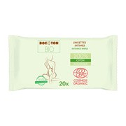 Bocoton Bio, chusteczki nawilżane do higieny intymnej z wyciągiem z aloesu, 20 szt.