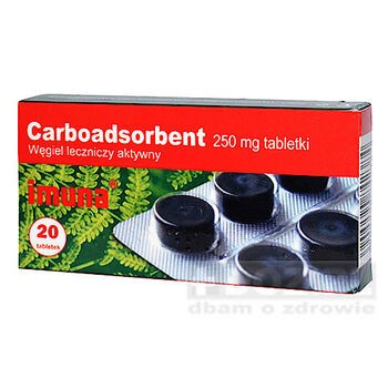 Carboadsorbent, tabletki, 250 mg, 20 szt