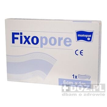 Fixopore, plaster włóknienny z opatrunkiem 6 cm x 1 m, 1 szt