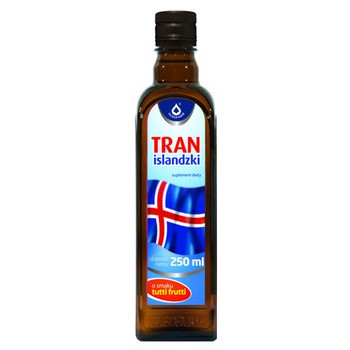 Tran islandzki o smaku tutti frutti, (Oleofarm), 250 ml