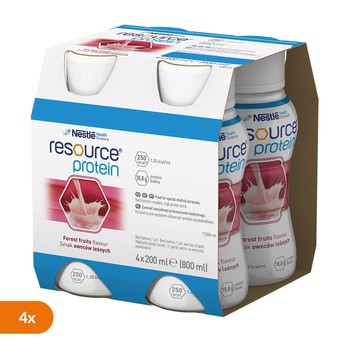 Zestaw 4 x Resource Protein, płyn o smaku owoców leśnych, 4 x 200 ml