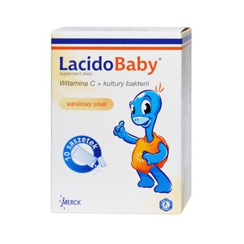 LacidoBaby witamina C + kultury bakterii, smak waniliowy, 10 saszetek